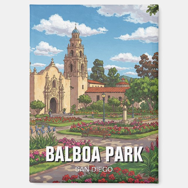 Balboa Park San Diego CA Travel Magnet (Vorderseite)
