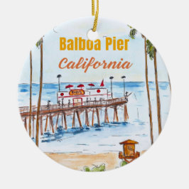 Balboa Pier Newport Beach Schmuck Keramik Ornament