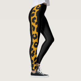 Balck And Gold Leopard Safari Pattern Leggings