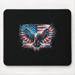 Bald Adler 4. Juli American Flag Patriotic Fre Mousepad