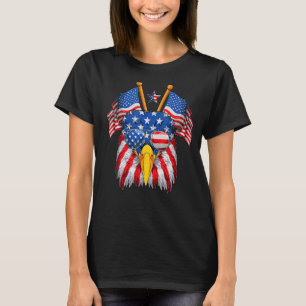 Bald Adler 4. Juli American Flag Patriotic Fre T-Shirt