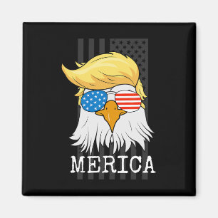 Bald Adler 4. Juli Trump American Flag Funny G Magnet