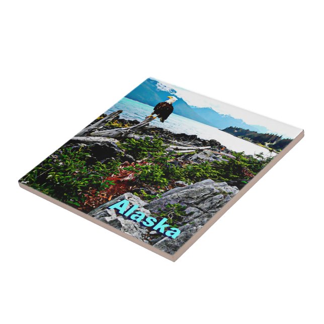 Bald-Adler an der Küste von Alaska Fliese (Seite)