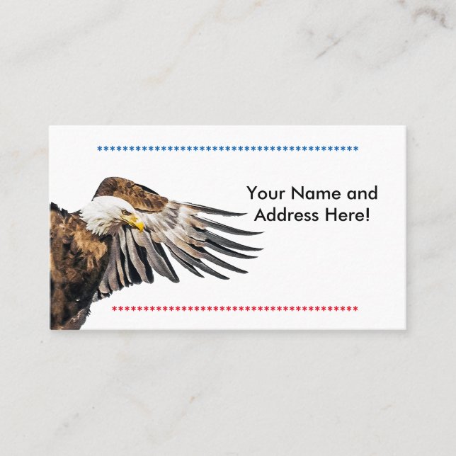 Bald Adler auf dem Flügel Visitenkarte (Vorderseite)