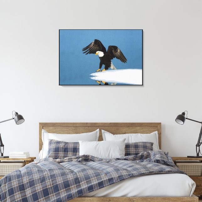 Bald-Adler auf Eis ummantelt Leinwanddruck (Insitu (Schlafzimmer))