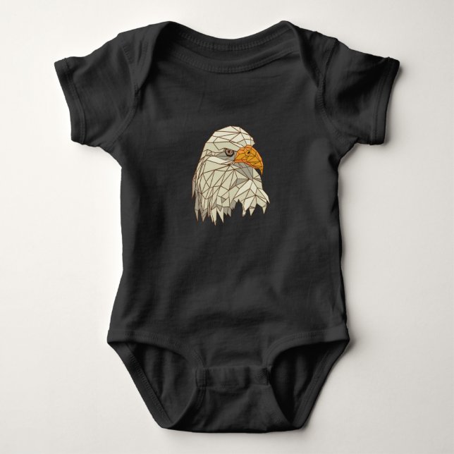 Bald Adler Bird of Prey Design Baby Strampler (Vorderseite)