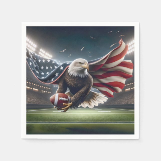 Bald Adler mit amerikanischem Fußball Serviette (Vorderseite)