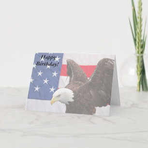 Bald Adler mit amerikanischer Flagge Karte