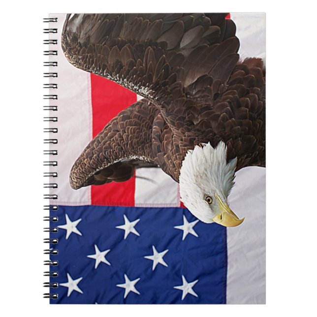 Bald Adler mit amerikanischer Flagge Notizblock (Vorderseite)