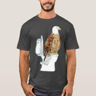 Bald Adler mit Badgemälde T-Shirt