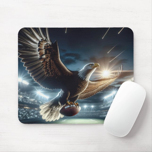 Bald-Adler mit einem Fußball Mousepad (Mit Mouse)