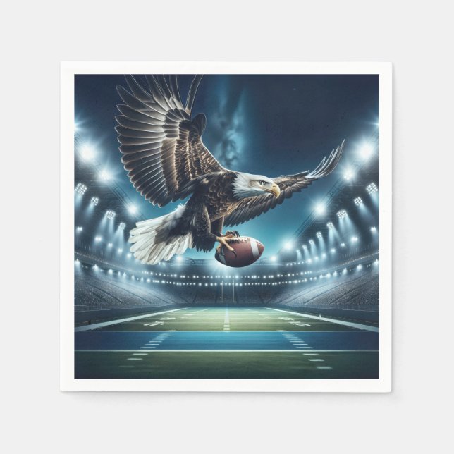 Bald-Adler mit einem Fußball Serviette (Vorderseite)