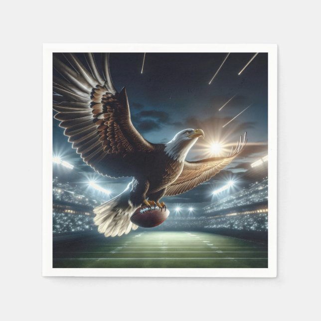 Bald-Adler mit einem Fußball Serviette (Vorderseite)