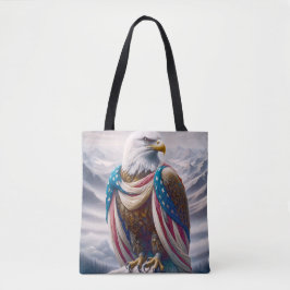 Bald Adler mit einer Träne und amerikanischer Flag