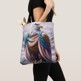 Bald Adler mit einer Träne und amerikanischer Flag