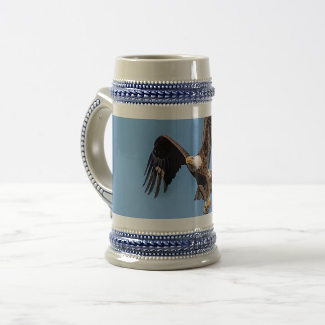 Bald-Adler mit Fisch Bierglas (Vorderseite Links)