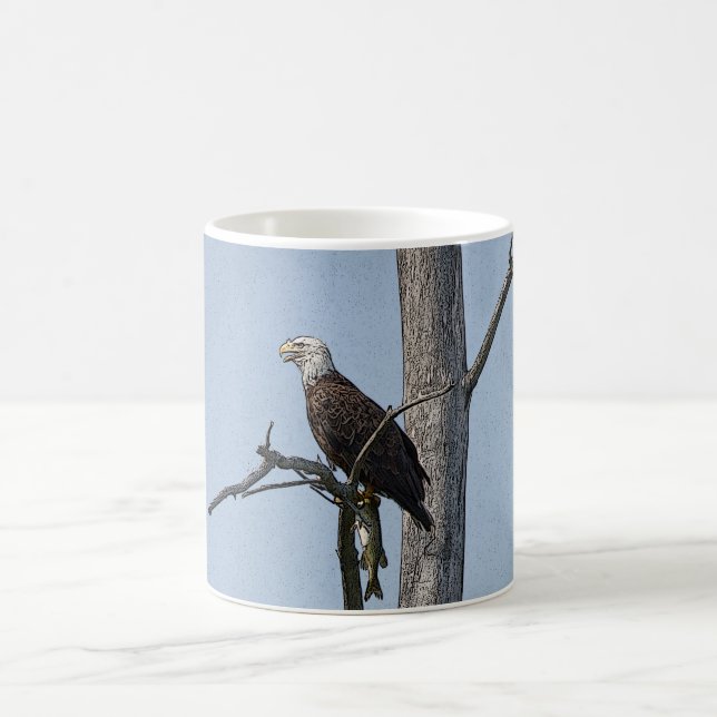 Bald-Adler mit Fisch Kaffeetasse (Mittel)