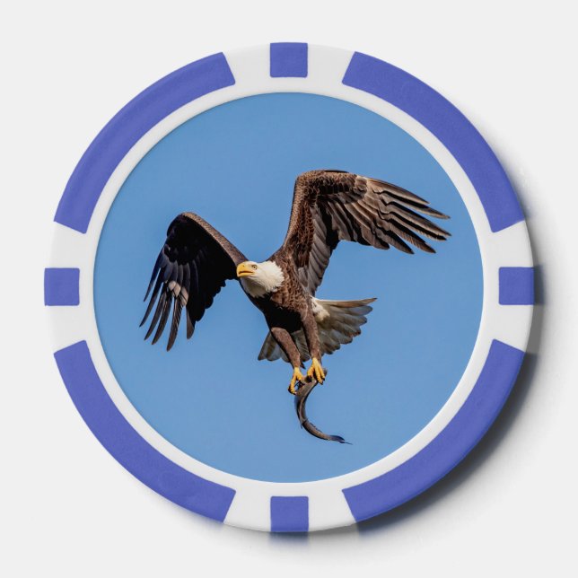 Bald-Adler mit Fisch Pokerchips (Vorderseite)