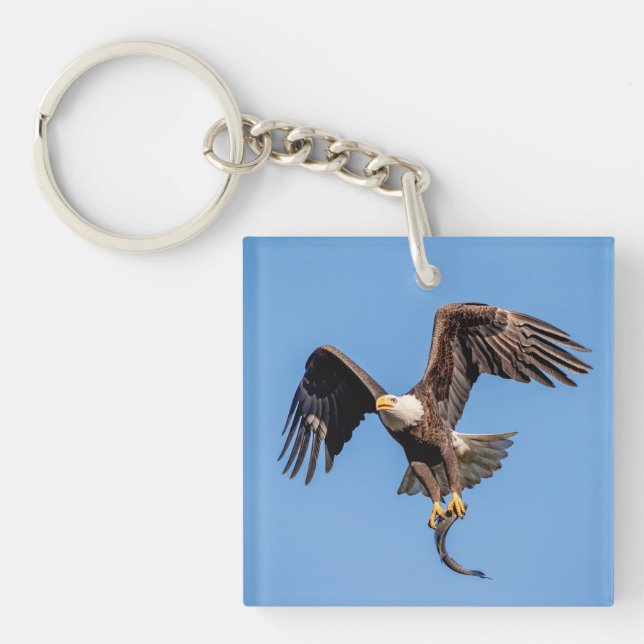 Bald-Adler mit Fisch Schlüsselanhänger (Vorderseite)