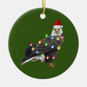 Bald Adler mit Hat Lights Weihnachten Keramik Ornament