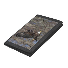 Bald-Adler mit Katfisch Tri-fold Geldbeutel