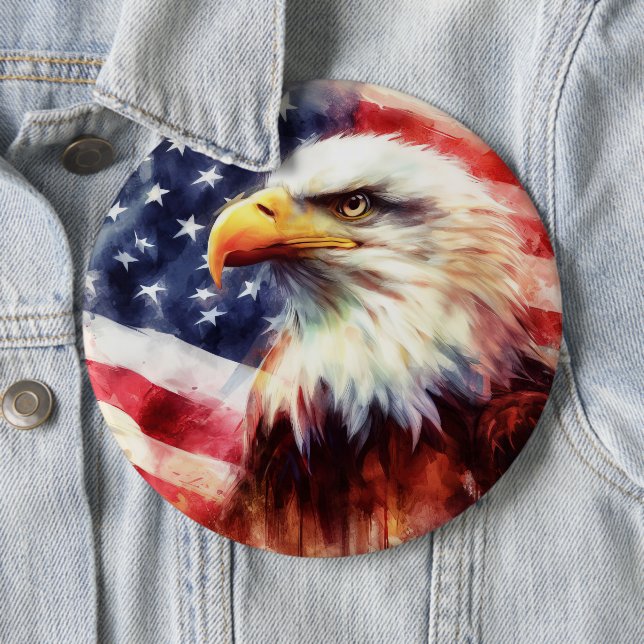 Bald-Adler mit USA-Flagge Button (Beispiel)