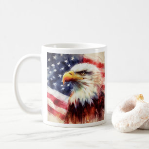 Bald-Adler mit USA-Flagge Kaffeetasse