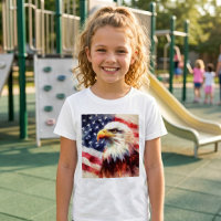 Bald-Adler mit USA-Flagge