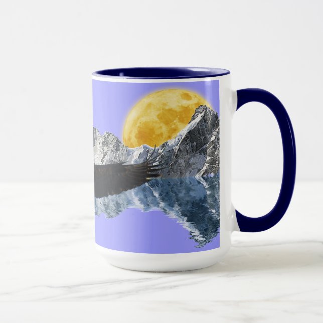Bald Adler & Mountains Wildlife Tee oder Kaffee Cu Tasse (Rechts)