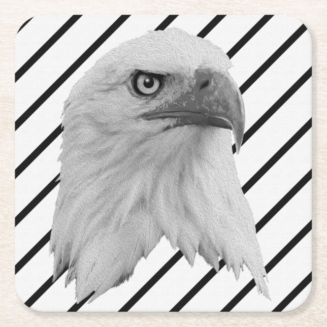 Bald-Adler-Ölfarbe, Rechteckiger Pappuntersetzer (Vorderseite)