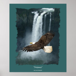 Bald Adler & Snoqualmie Wasserfall Naturerlebnis Poster
