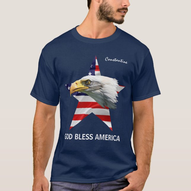 Bald Adler, Stern, Flag individuell anpassbare Kla T-Shirt (Vorderseite)