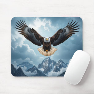Bald-Adler stürzt über Bergspitzen Mousepad