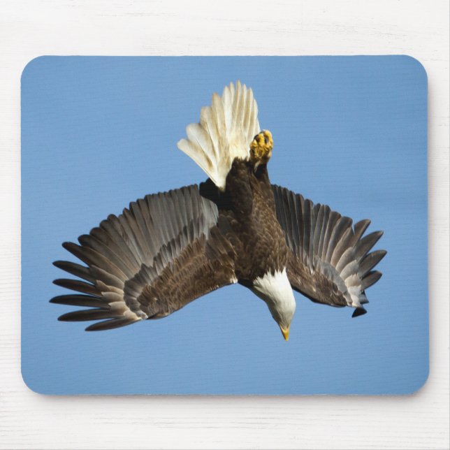 Bald-Adler taucht ins Wasser Mousepad (Vorne)