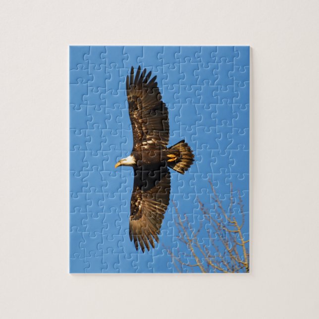 Bald-Adler über Bäumen Puzzle (Vertikal)