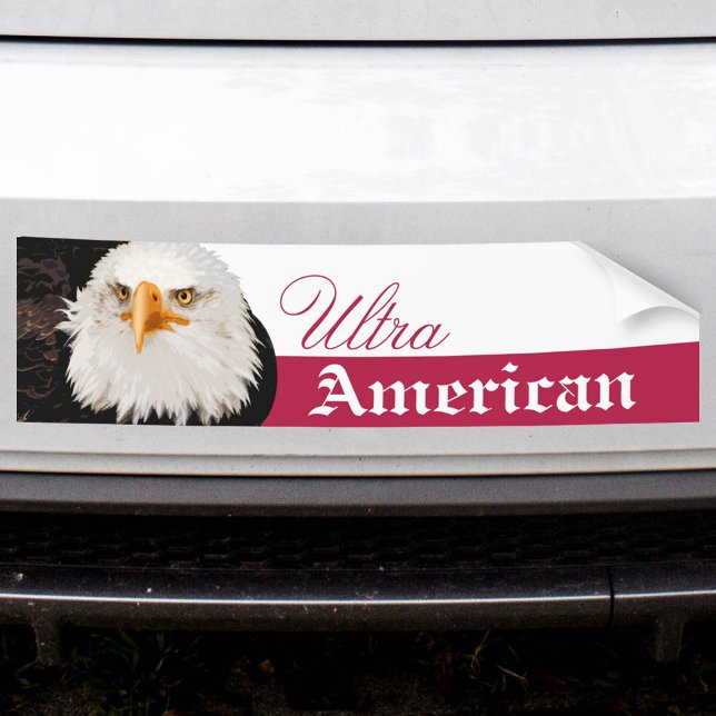 Bald Adler Ultra-American oder Custom Text Red Whi Autoaufkleber (Von Creator hochgeladen)