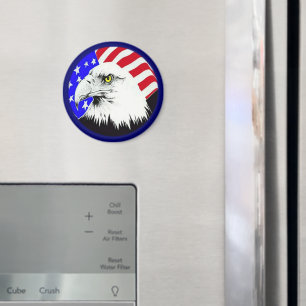 Bald-Adler und amerikanische Flagge Magnet