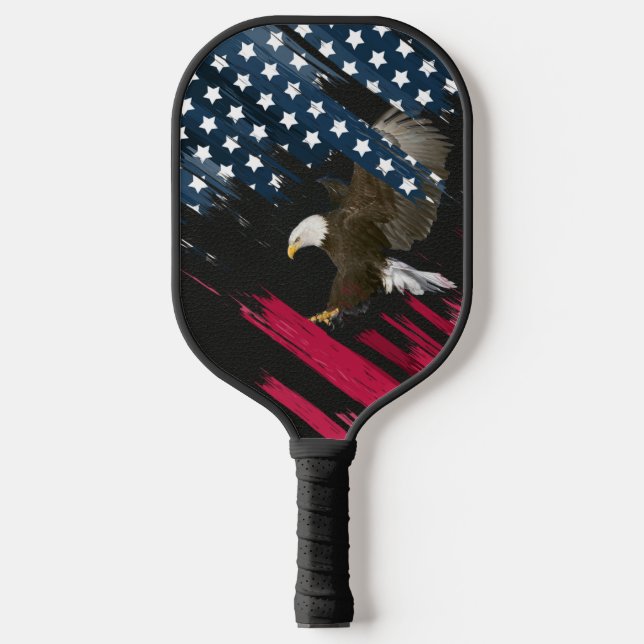 Bald Adler und Flagge Pickleball Schläger (Vorderseite)