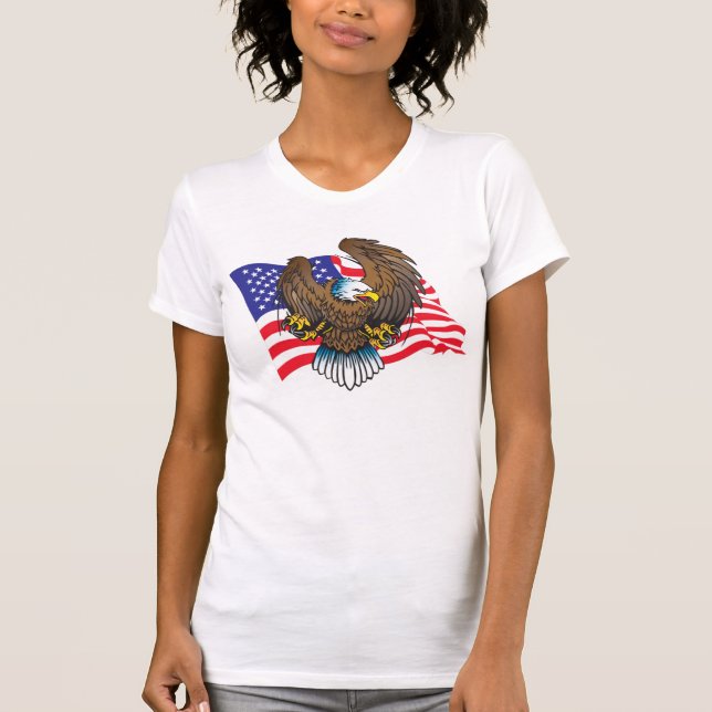Bald Adler und Flagge T-Shirt (Vorderseite)