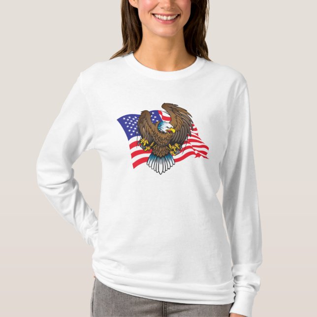 Bald Adler und Flagge T-Shirt (Vorderseite)