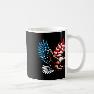 Bald Adler und Patriotische amerikanische Flagge 4 Kaffeetasse