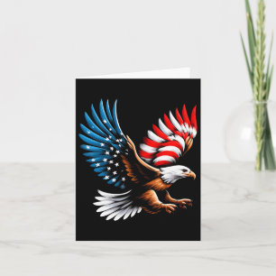 Bald Adler und Patriotische amerikanische Flagge 4 Karte