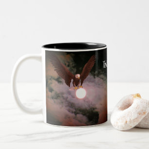 Bald Adler und Vollmond Fantasie Personalisiert Zweifarbige Tasse