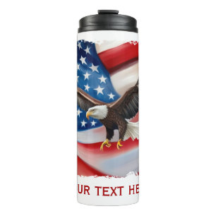 Bald Adler & US Flag 4. Juli Thermosbecher