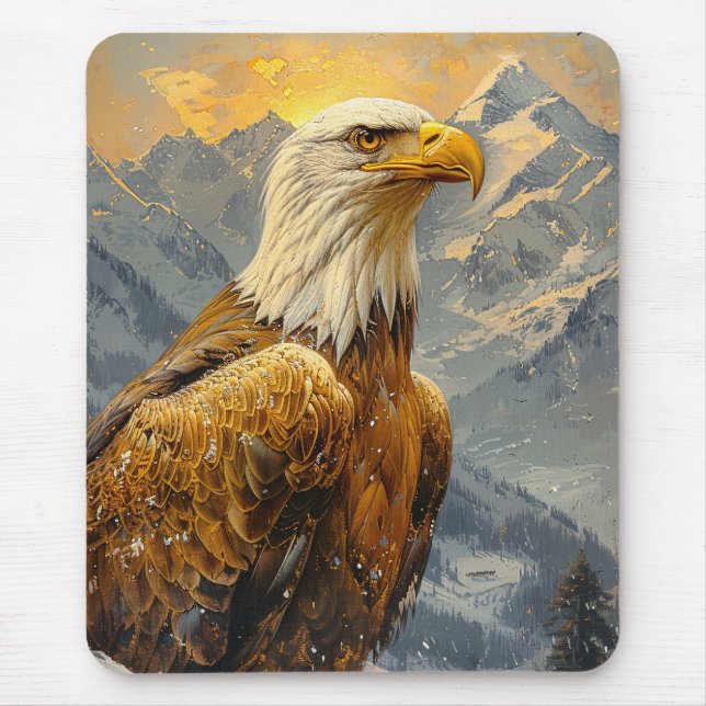 Bald-Adler-Wasserfarbengebirge Mousepad (Vorne)
