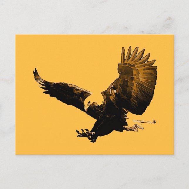 Bald American Eagle Landing Postcard Postkarte (Vorderseite)