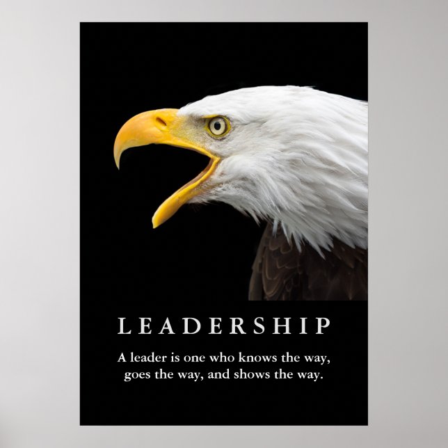 Bald American Eagle Motivierend Leadership Poster (Vorne)