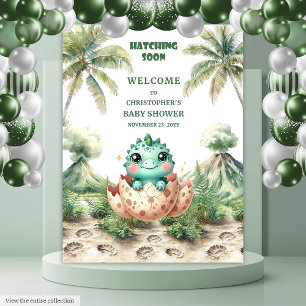 Bald auf Baby Duschbanner Blue Dinosaurier Wandteppich