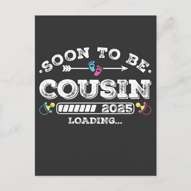 Bald auf Cousin 2025 Ladung Postkarte (Vorderseite)