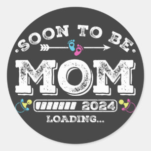 Bald auf Mama 2024 Ladung Runder Aufkleber